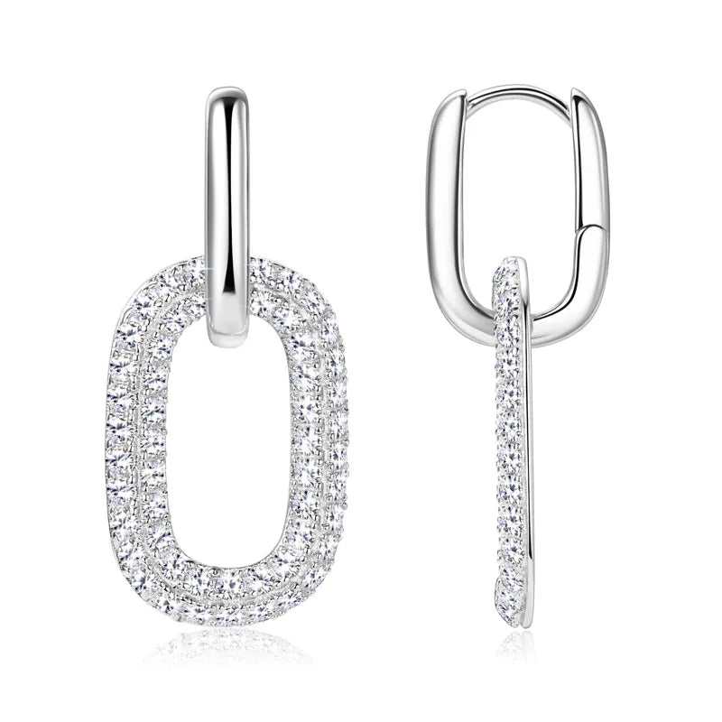 Fashorio 2.16 Carat Moissanite 925 Sterling Silver Earrings