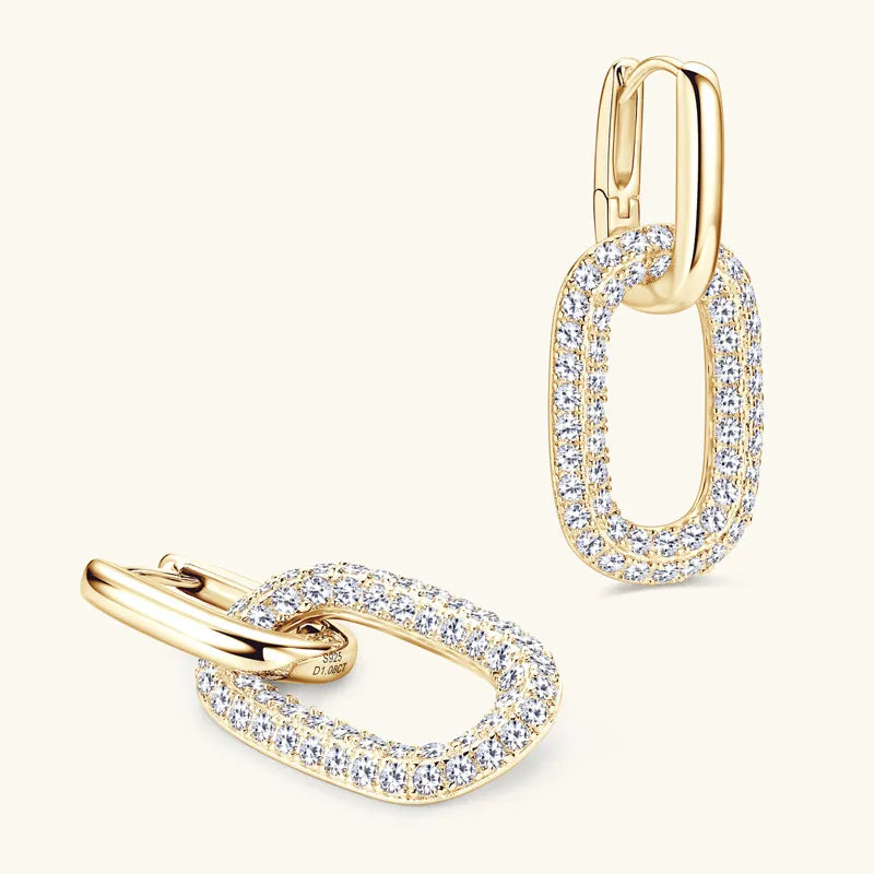 Fashorio 2.16 Carat Moissanite 925 Sterling Silver Earrings