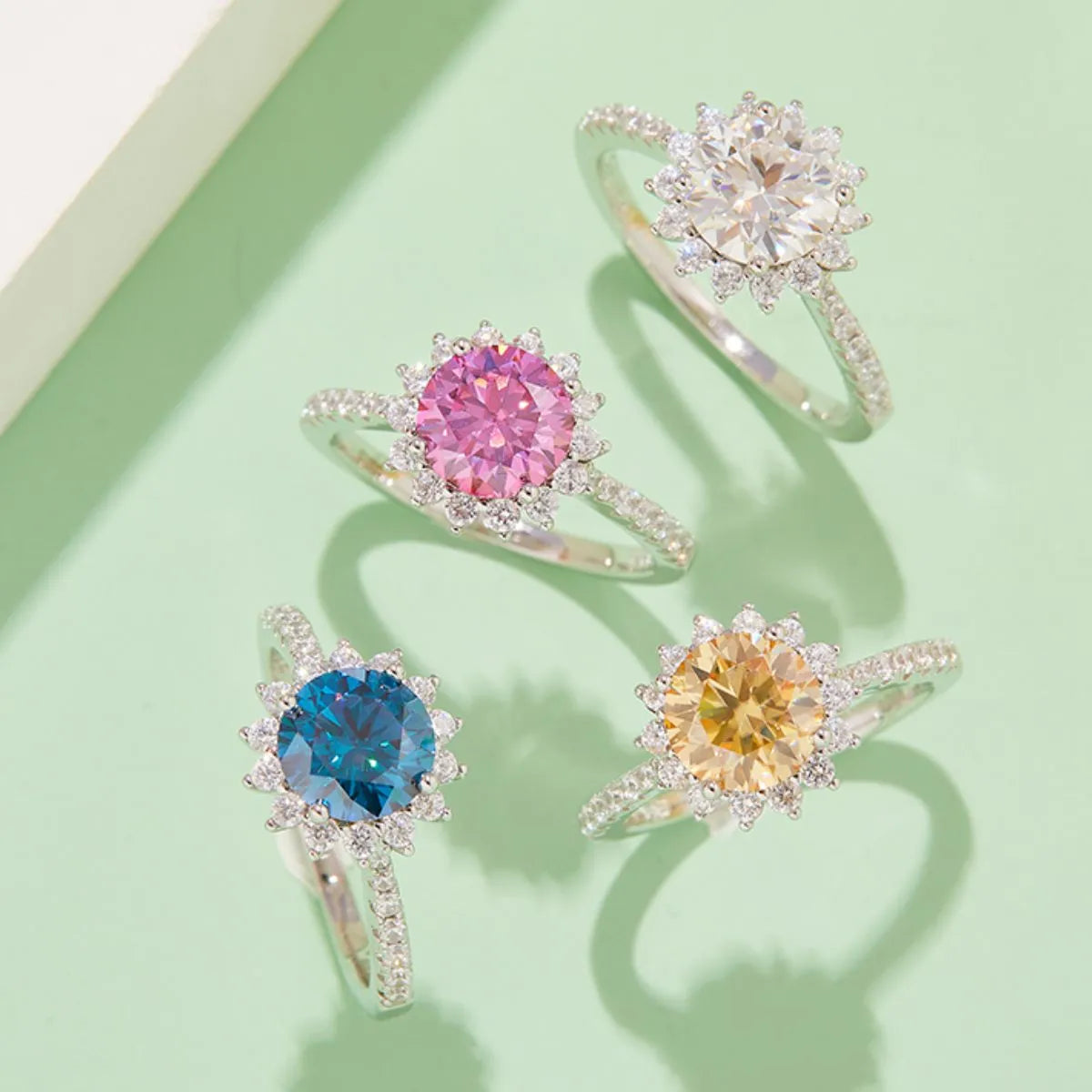 Fashorio 2 Carat Moissanite 925 Sterling Silver Ring