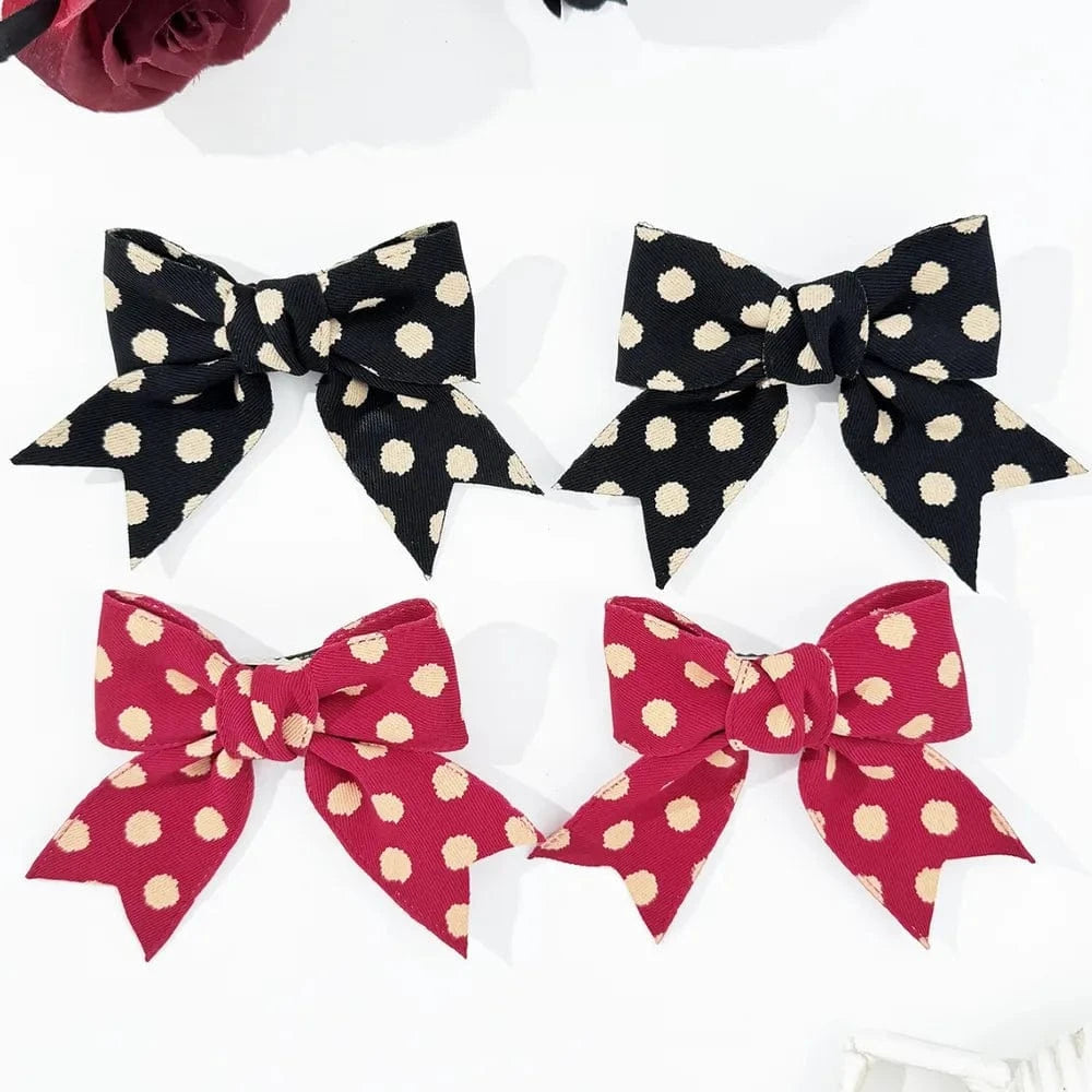 Fashorio 2-Piece Polka Dot Bow Hair Clip
