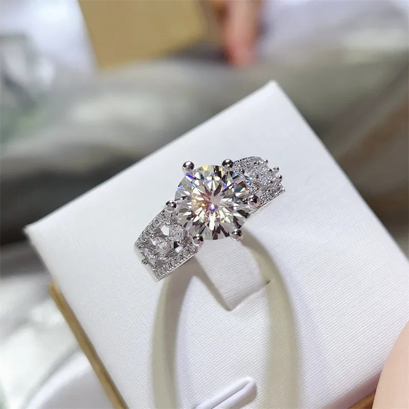 Fashorio 3 Carat 925 Sterling Silver Moissanite Ring