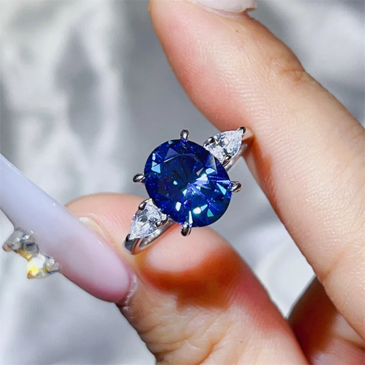 Fashorio 3 Carat Moissanite 925 Sterling Silver Ring