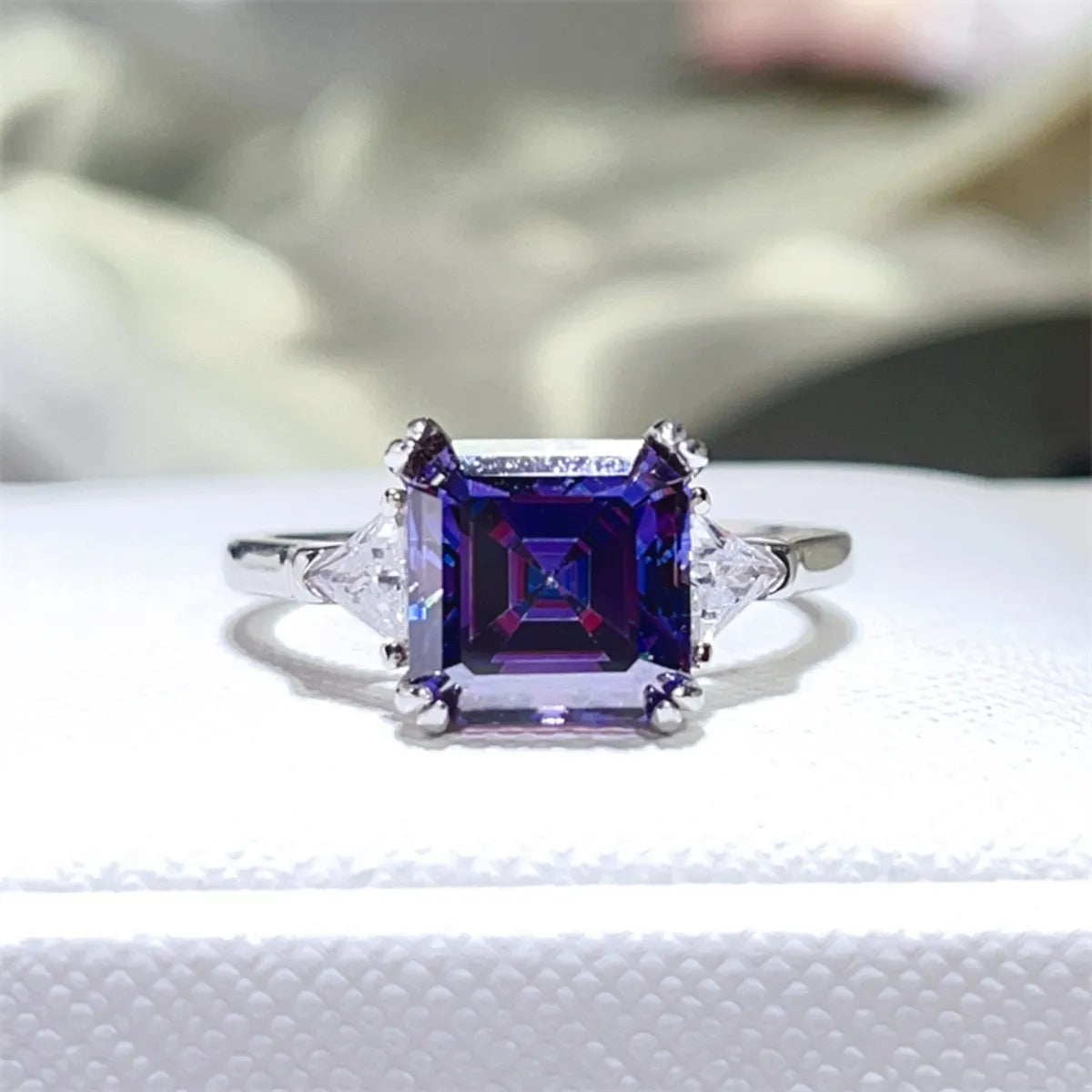 Fashorio 3 Carat Moissanite 925 Sterling Silver Ring