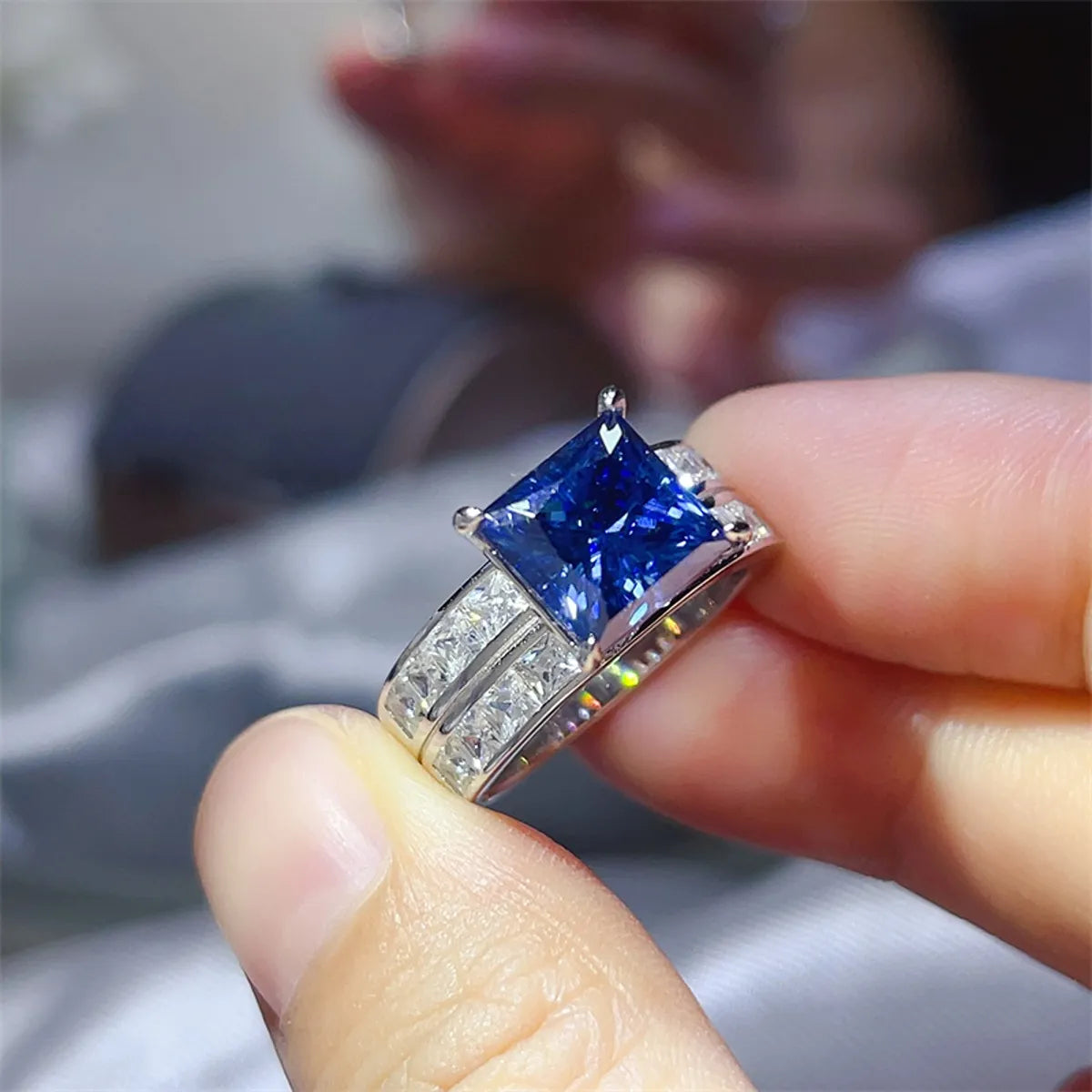 Fashorio 3 Carat Moissanite 925 Sterling Silver Ring