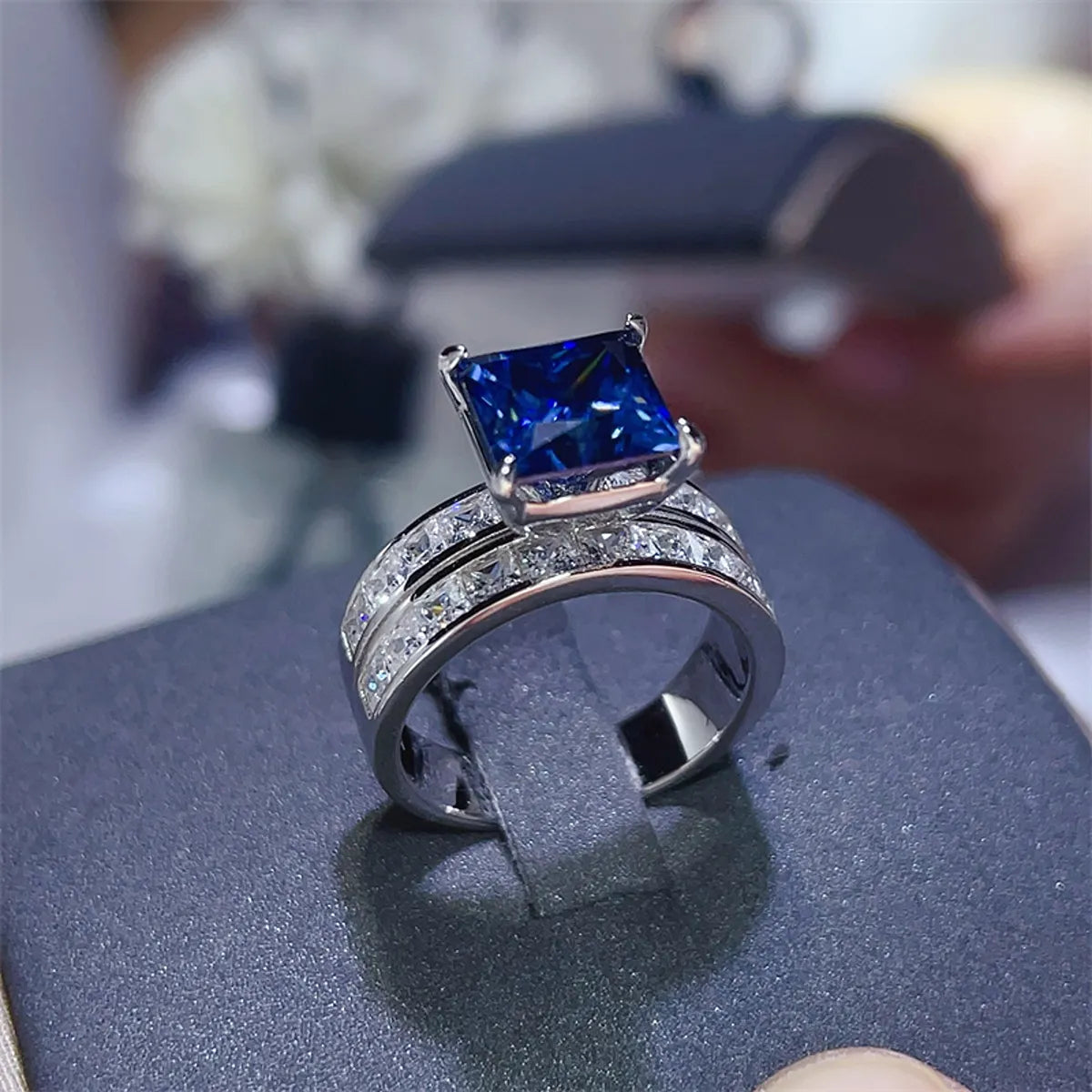 Fashorio 3 Carat Moissanite 925 Sterling Silver Ring