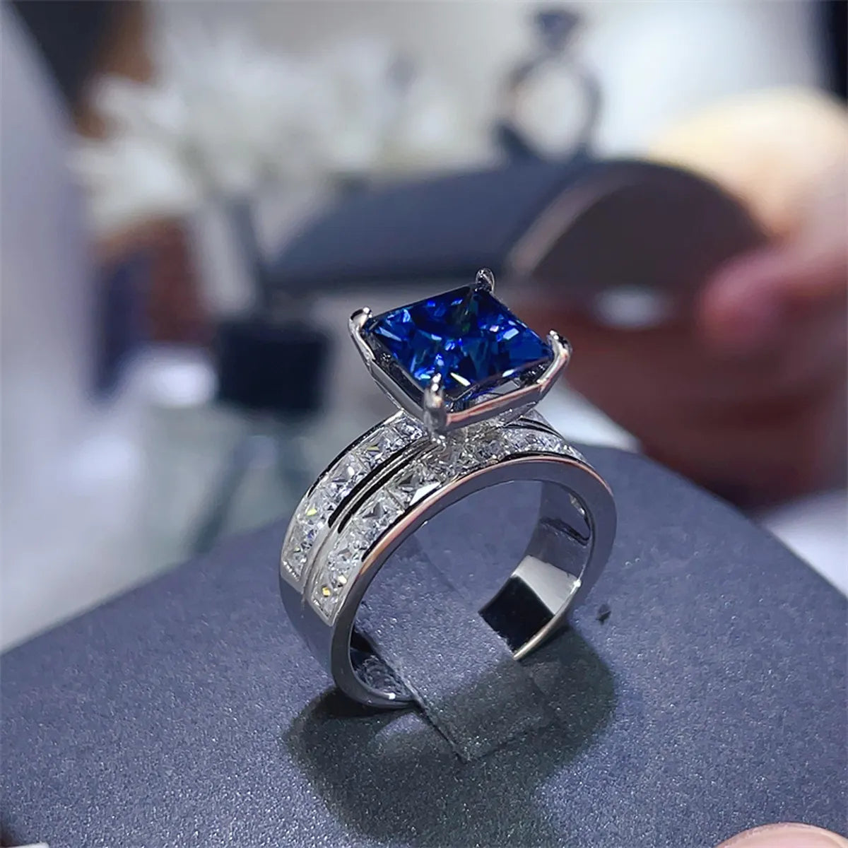 Fashorio 3 Carat Moissanite 925 Sterling Silver Ring