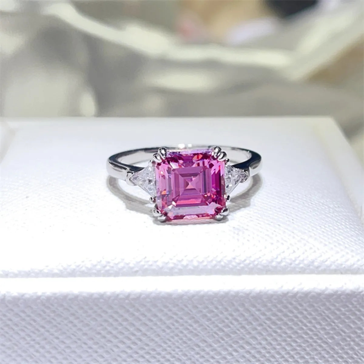 Fashorio 3 Carat Moissanite 925 Sterling Silver Ring