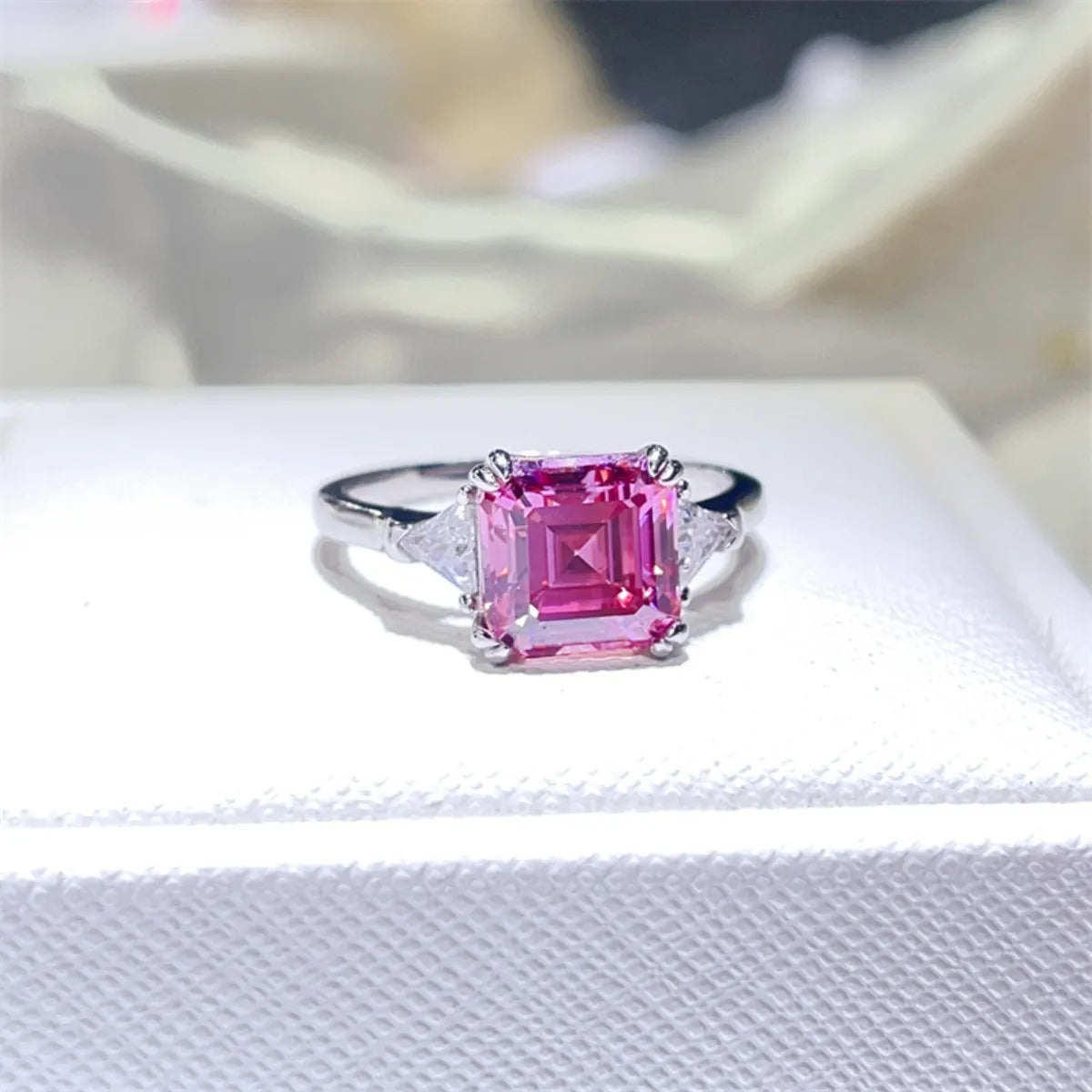 Fashorio 3 Carat Moissanite 925 Sterling Silver Ring