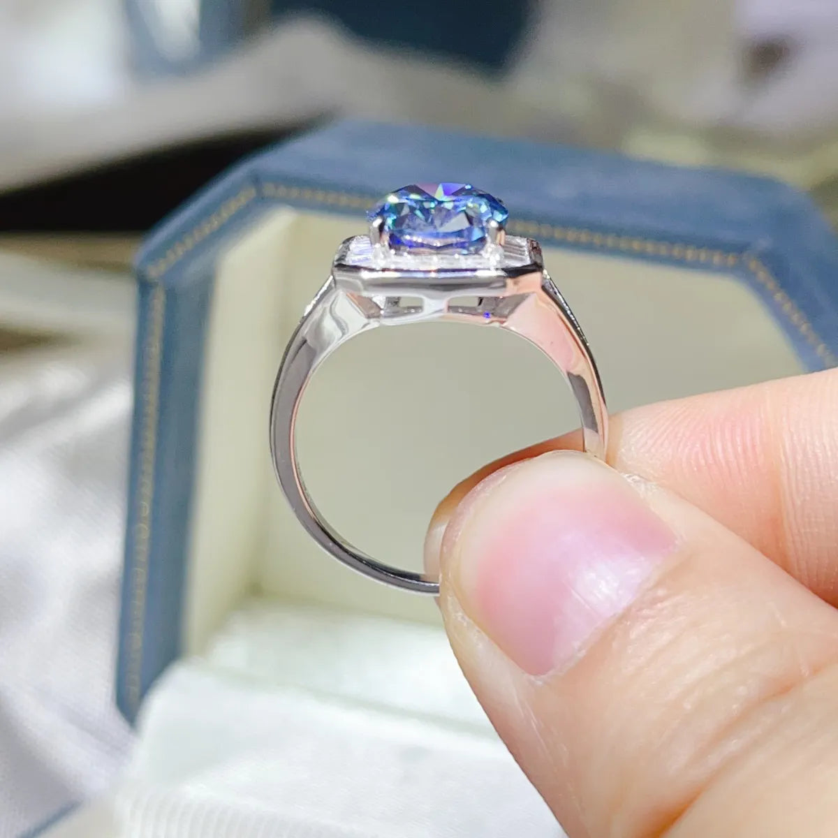 Fashorio 3 Carat Moissanite Square Ring