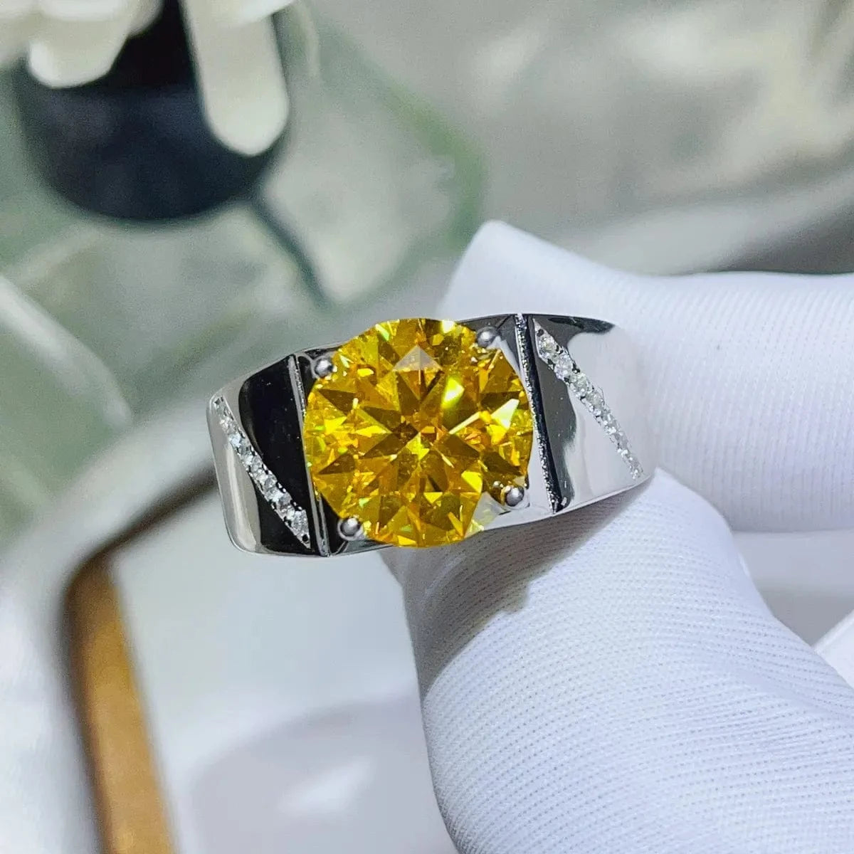 Fashorio 5 Carat Moissanite 925 Sterling Silver Ring