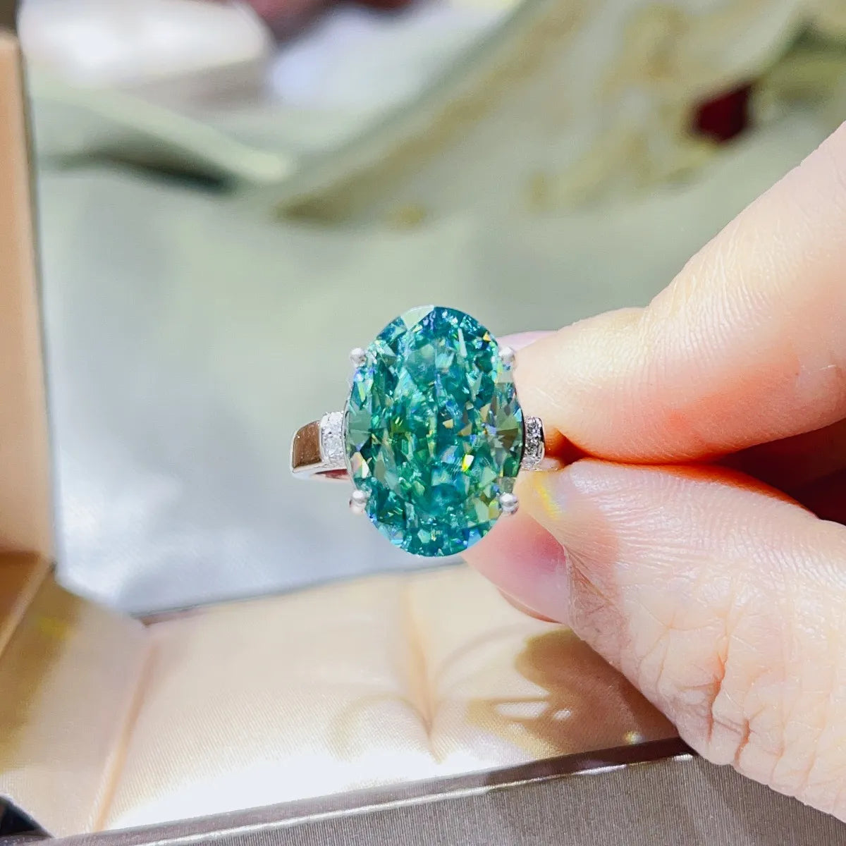 Fashorio 5 Carat Moissanite 925 Sterling Silver Ring