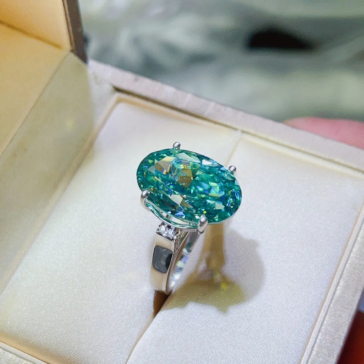 Fashorio 5 Carat Moissanite 925 Sterling Silver Ring