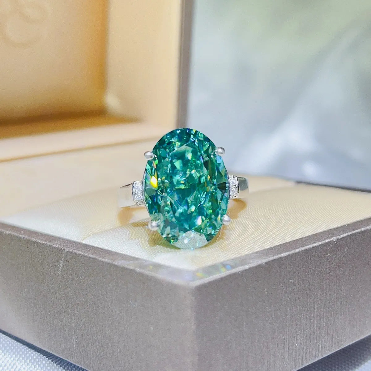 Fashorio 5 Carat Moissanite 925 Sterling Silver Ring