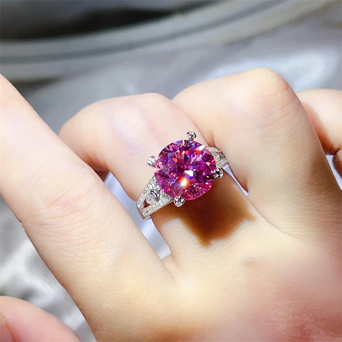 Fashorio 5 Carat Moissanite 925 Sterling Silver Ring