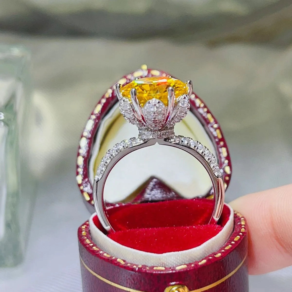 Fashorio 5 Carat Moissanite 925 Sterling Silver Ring