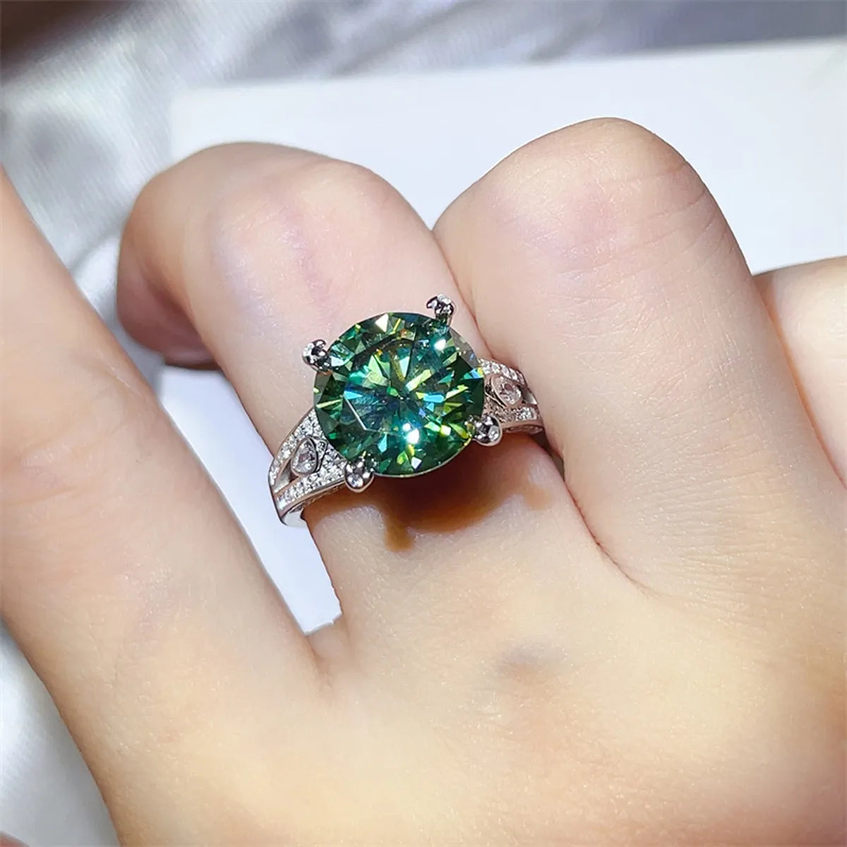 Fashorio 5 Carat Moissanite 925 Sterling Silver Ring