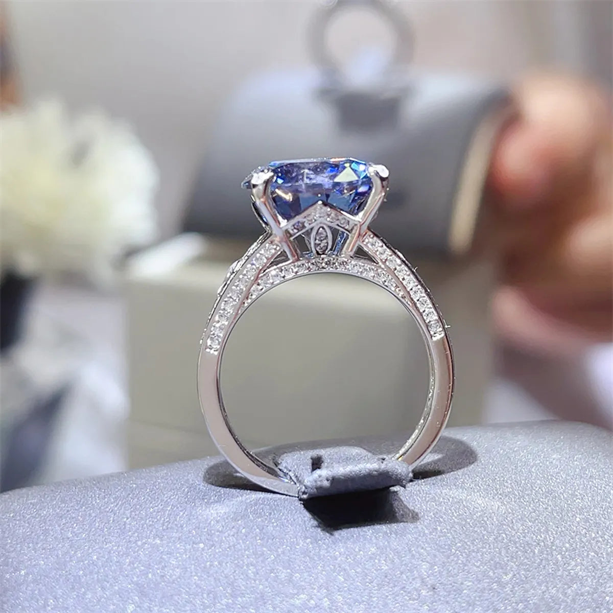 Fashorio 5 Carat Moissanite 925 Sterling Silver Ring