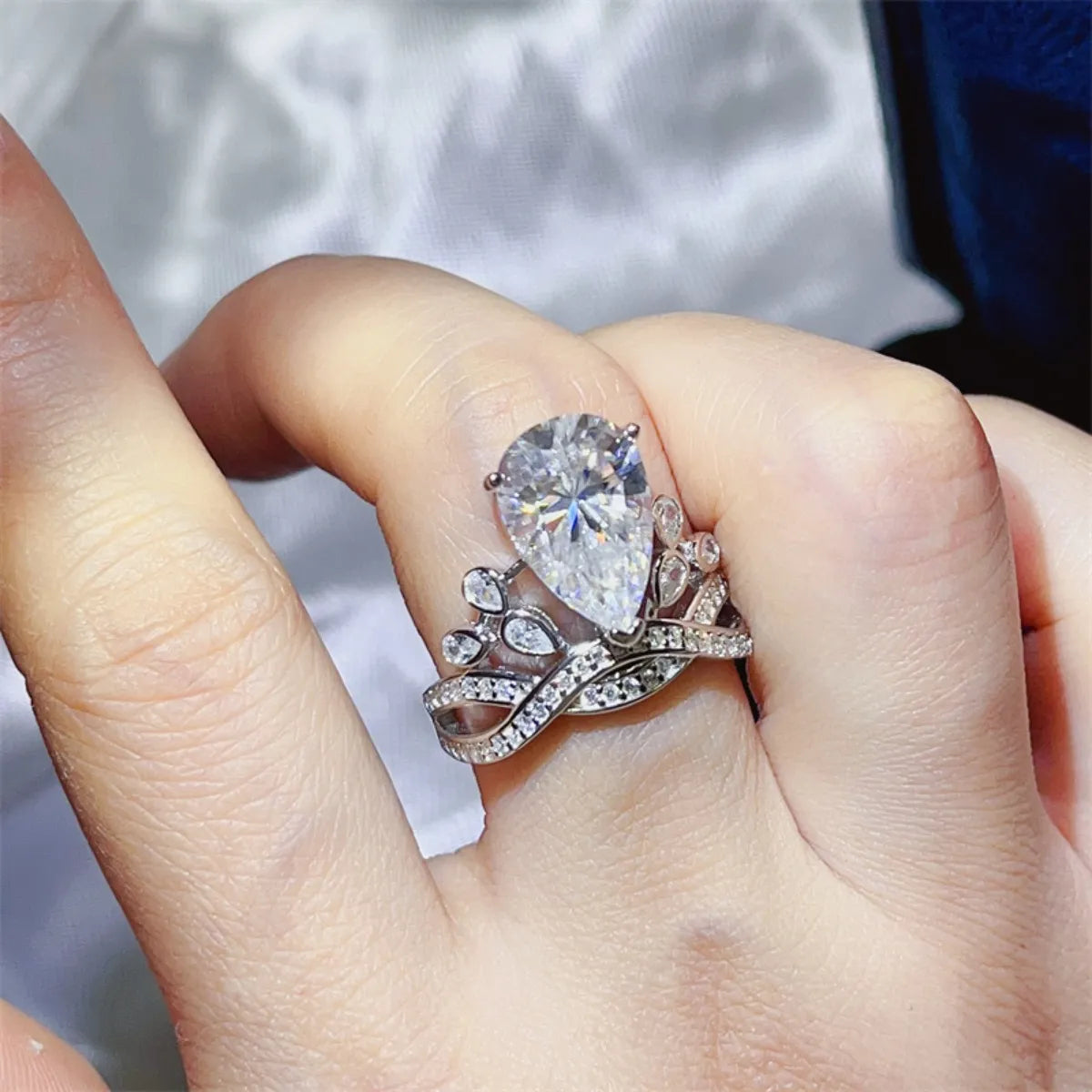 Fashorio 5 Carat Moissanite 925 Sterling Silver Ring