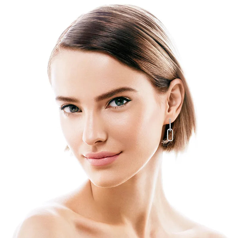 Fashorio 925 Sterling Silver Moissanite Earrings