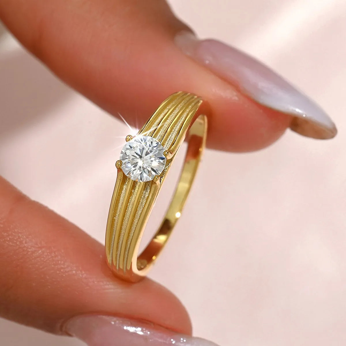 Fashorio 925 Sterling Silver Moissanite Ring