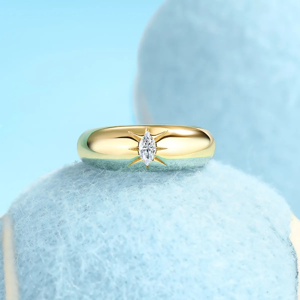 Fashorio 925 Sterling Silver Moissanite Ring