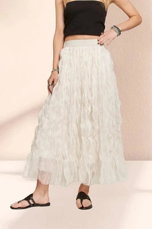 ADORA Elastic Waist Cloud Fluffy Maxi Skirt - Fashorio