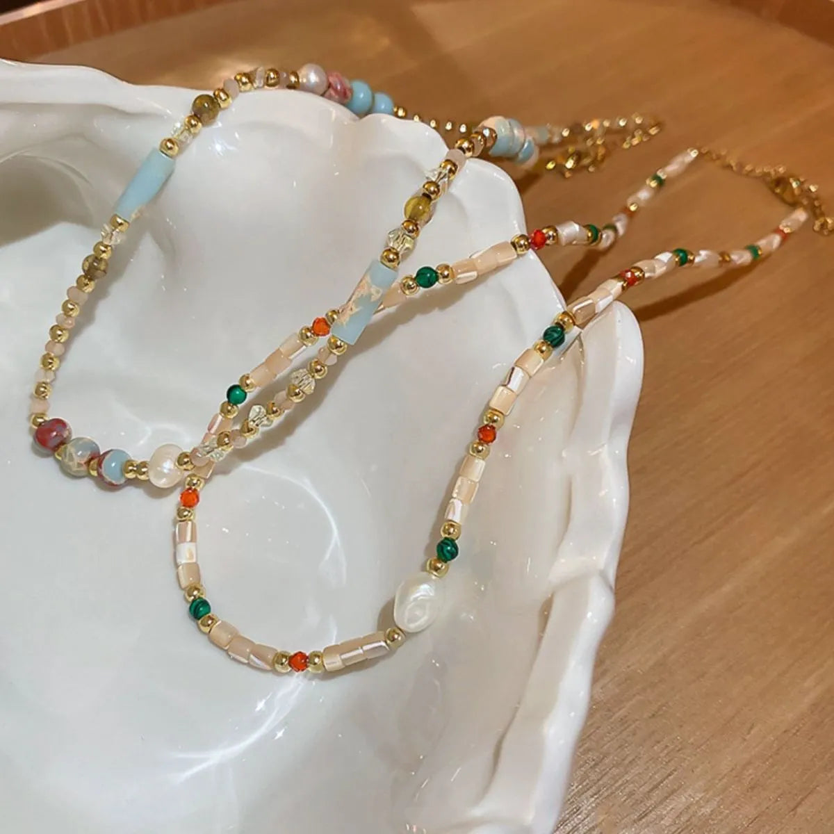 Fashorio Alloy Pearl Beaded Necklace