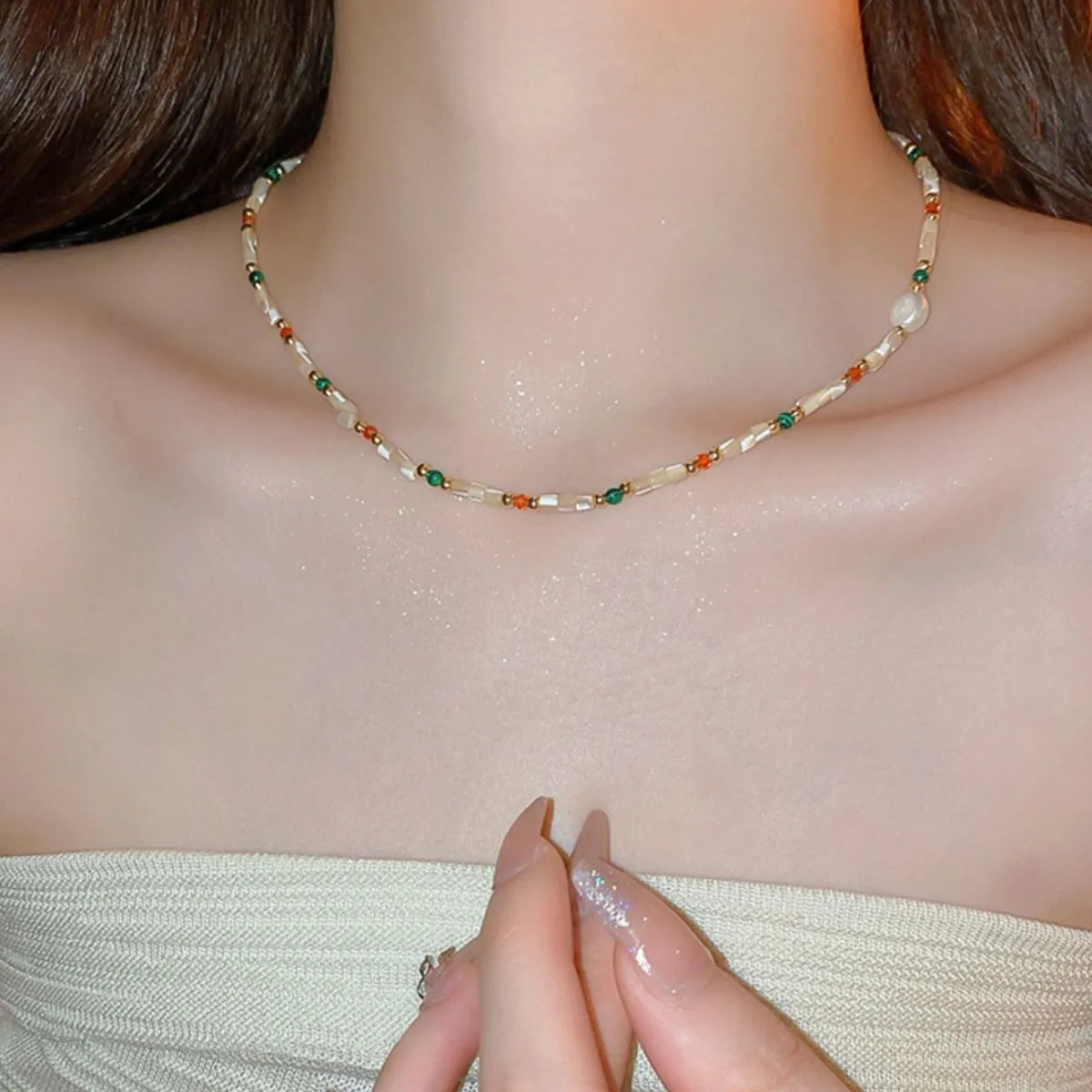 Fashorio Alloy Pearl Beaded Necklace