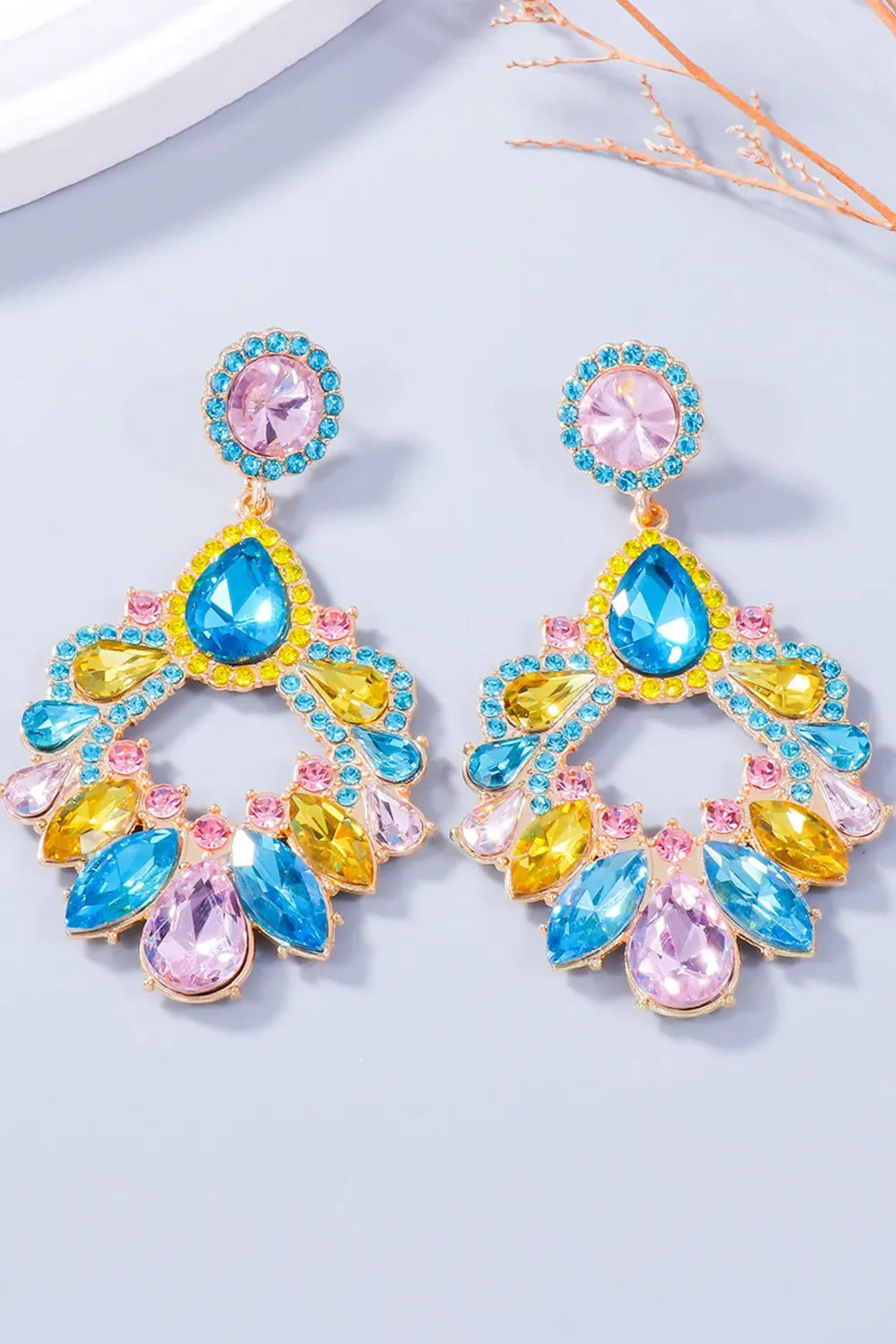 Fashorio Alloy Rhinestone Dangle Earrings
