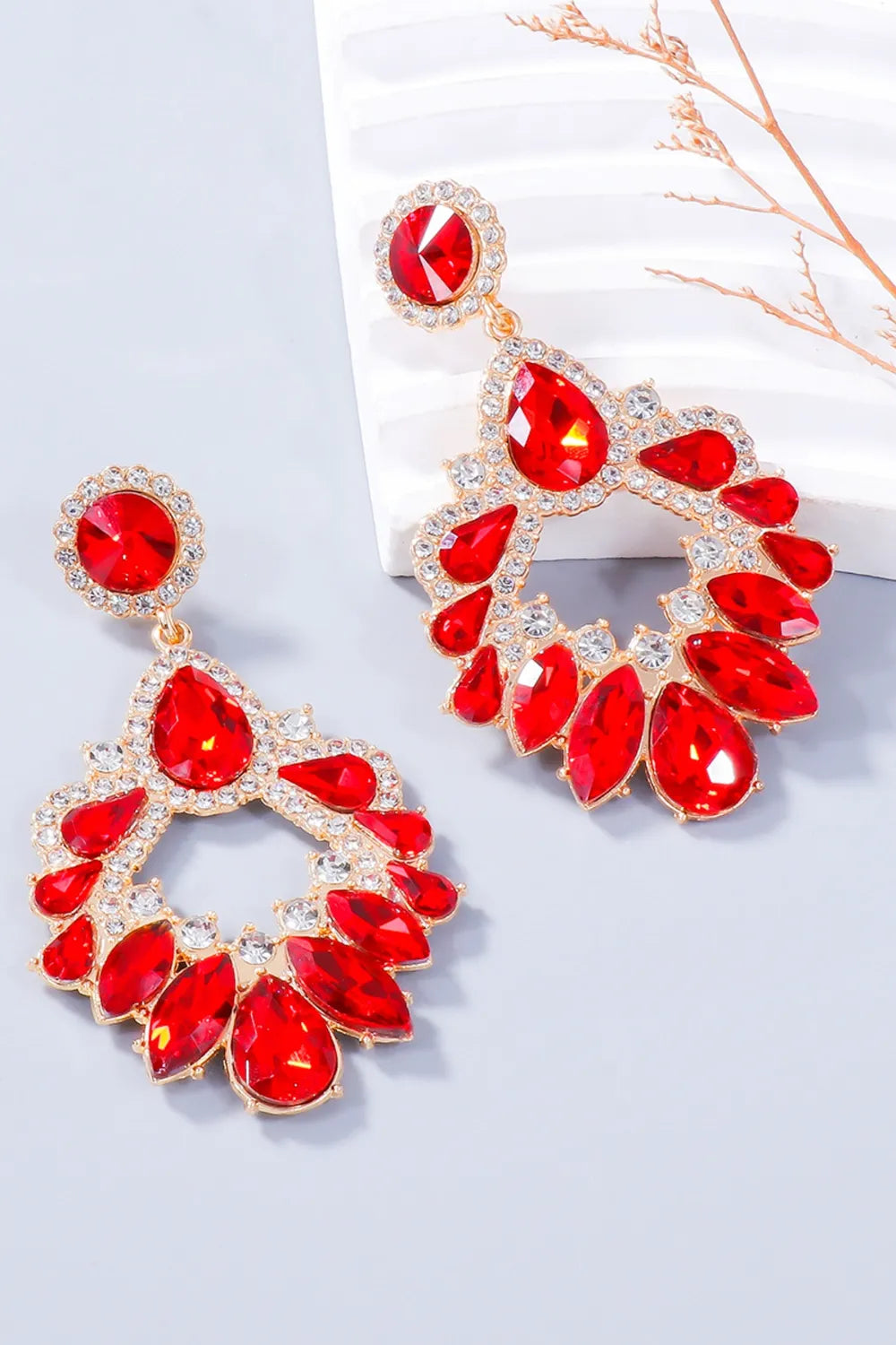 Fashorio Alloy Rhinestone Dangle Earrings