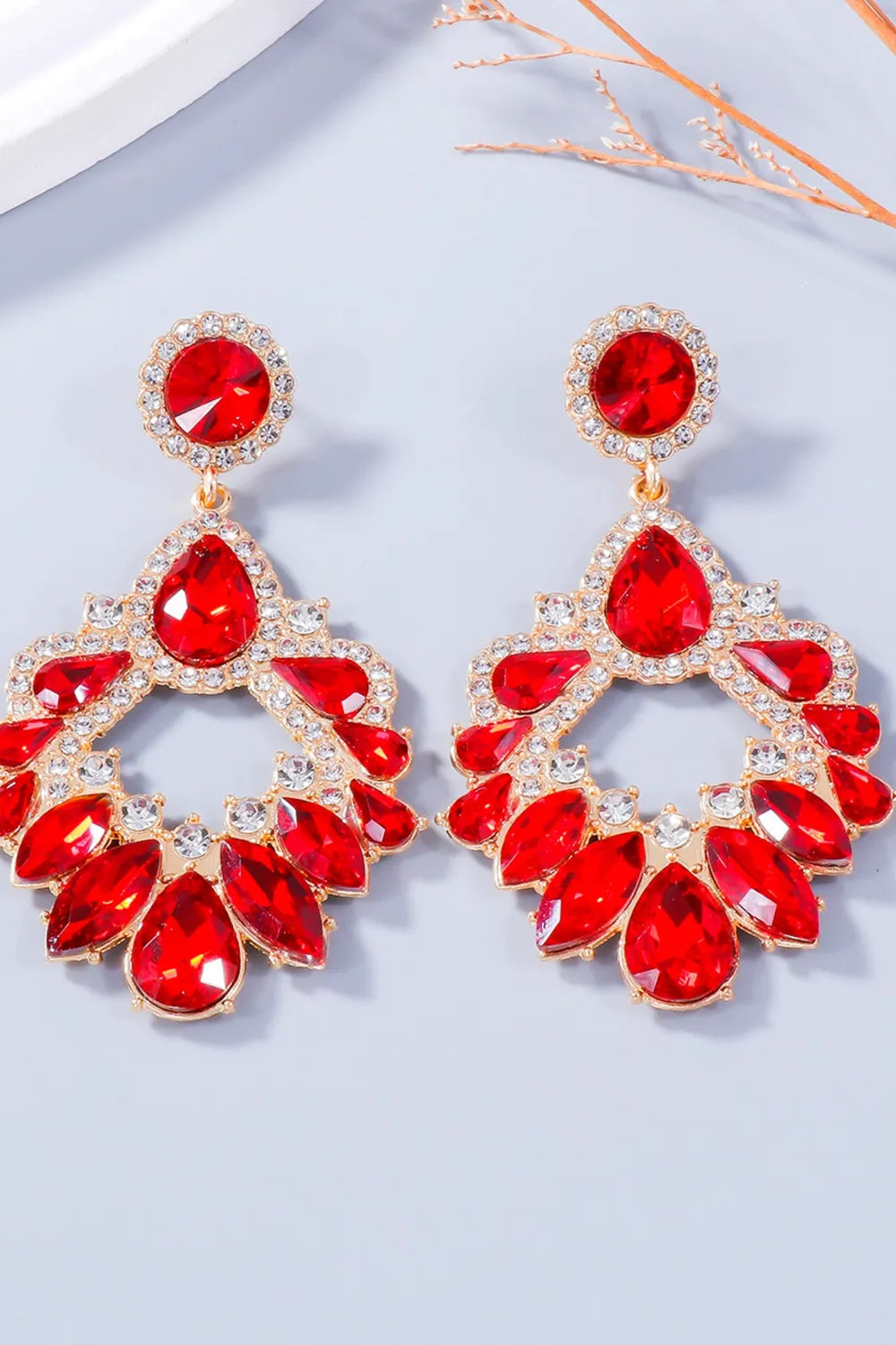 Fashorio Alloy Rhinestone Dangle Earrings
