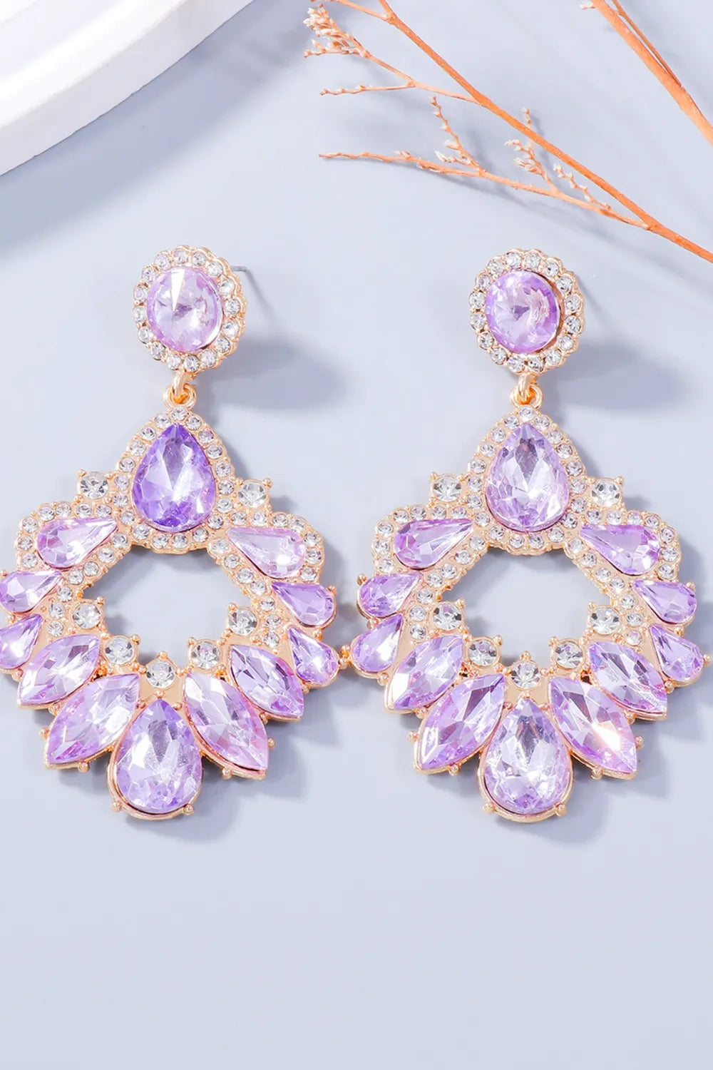 Fashorio Alloy Rhinestone Dangle Earrings