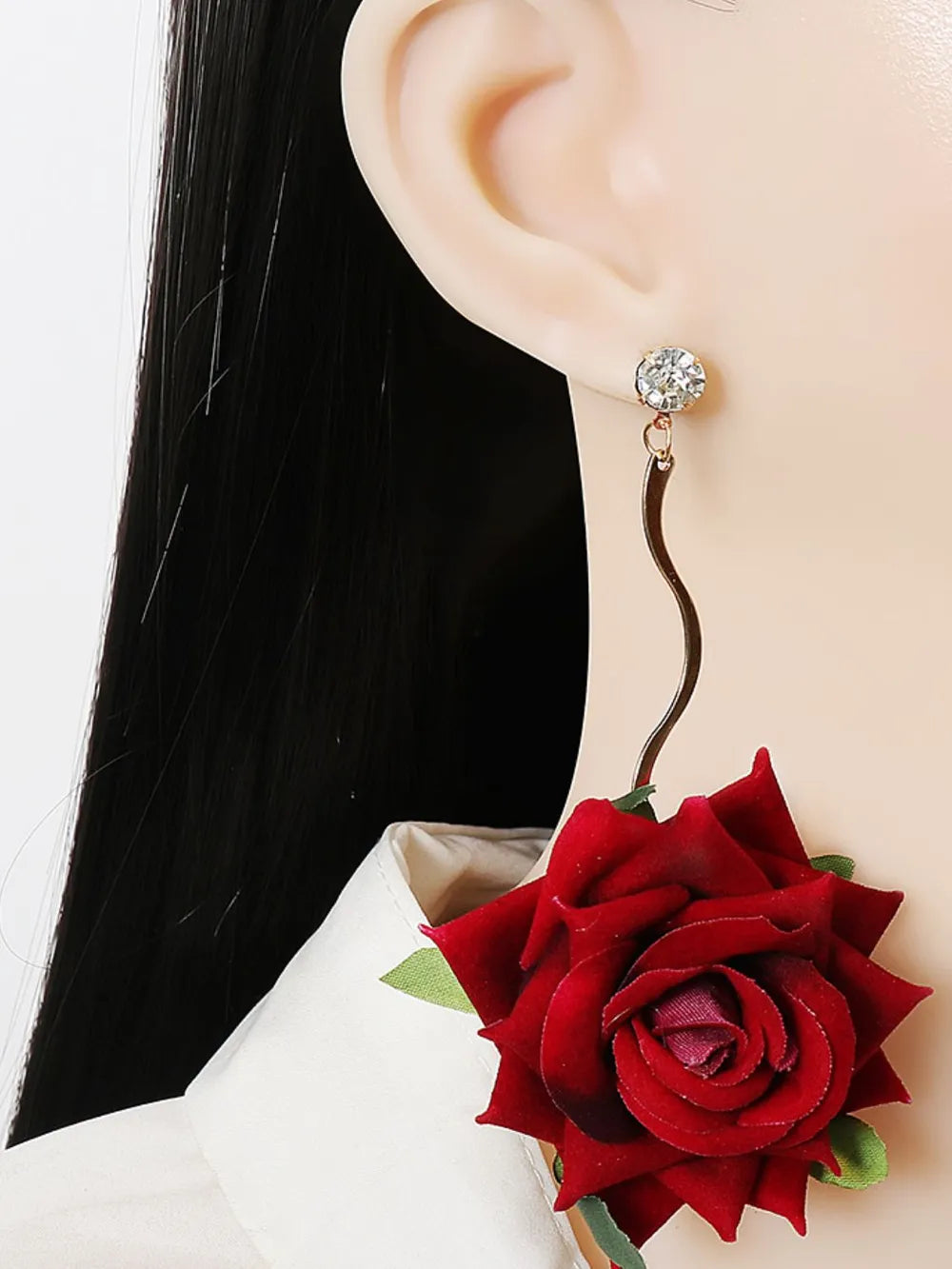 Fashorio Alloy Rose Dangle Earrings