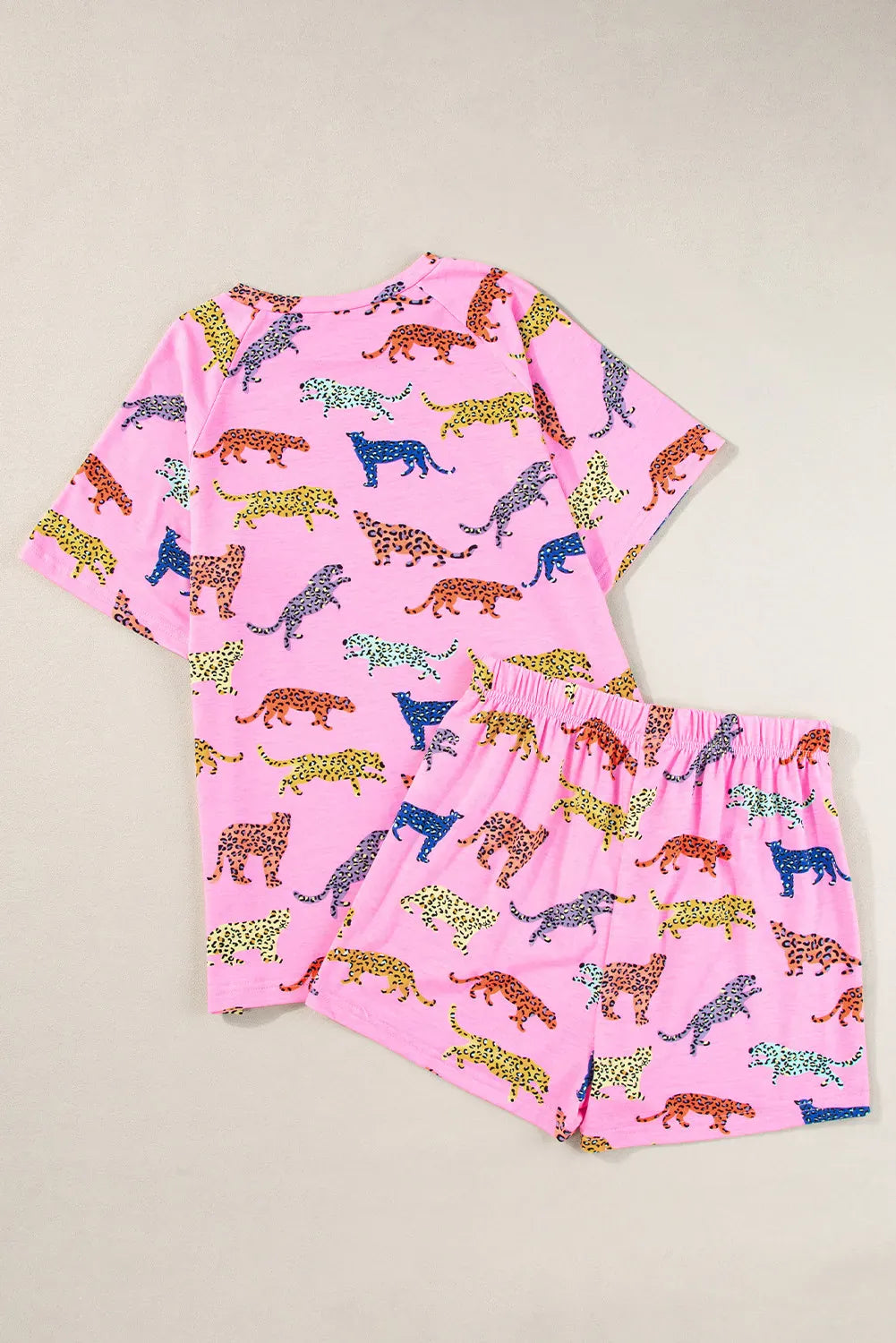 Fashorio Animal Round Neck Top and Shorts Lounge Set