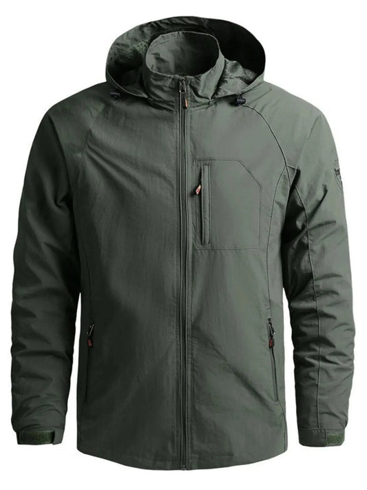 Men's Plus Size Tactical Hooded Softshell Jacket Army Green - Fashorio