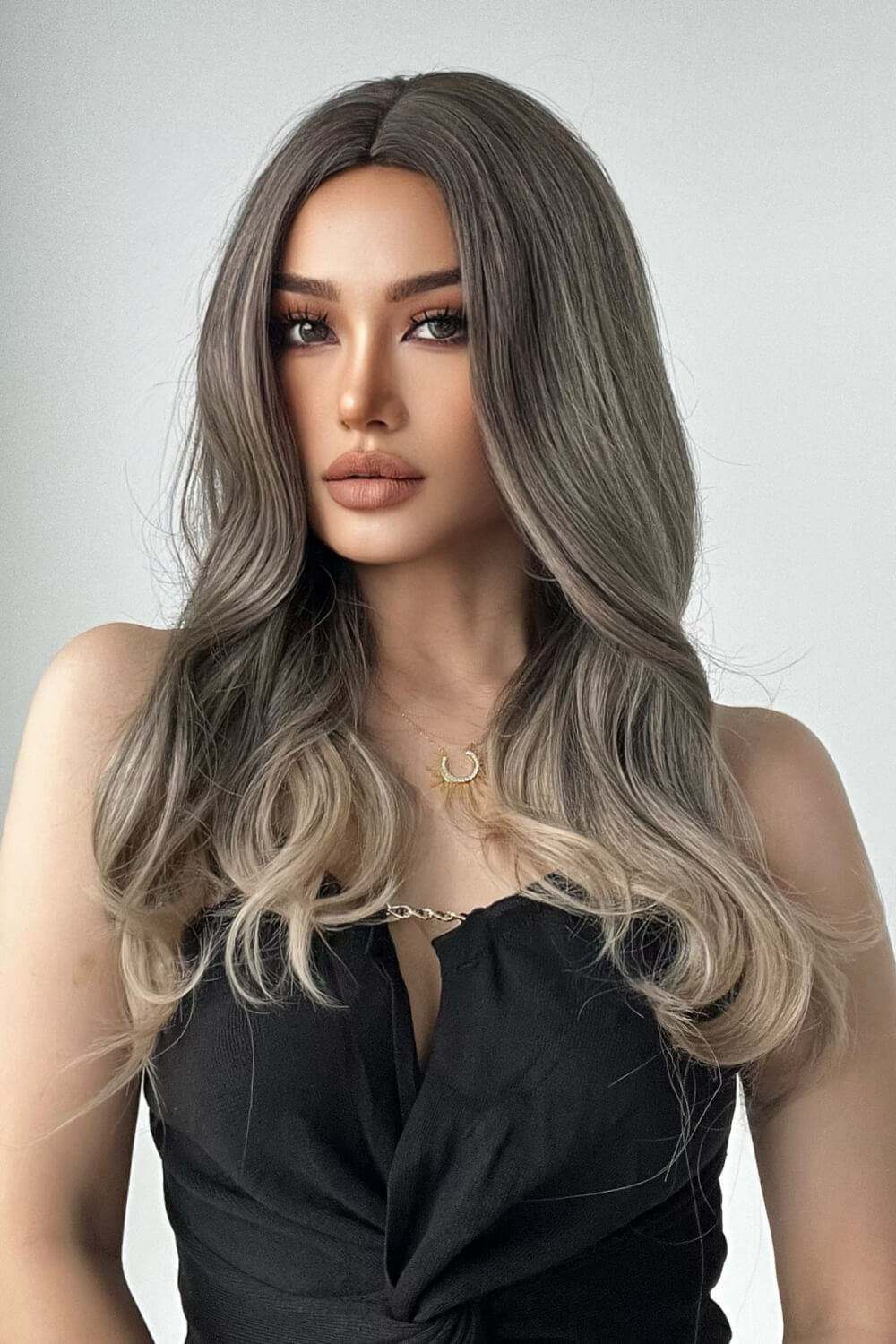 Fashorio Ash Brown/Blonde Ombre / One Size 13*1" Full-Machine Wigs Synthetic Long Straight 24"