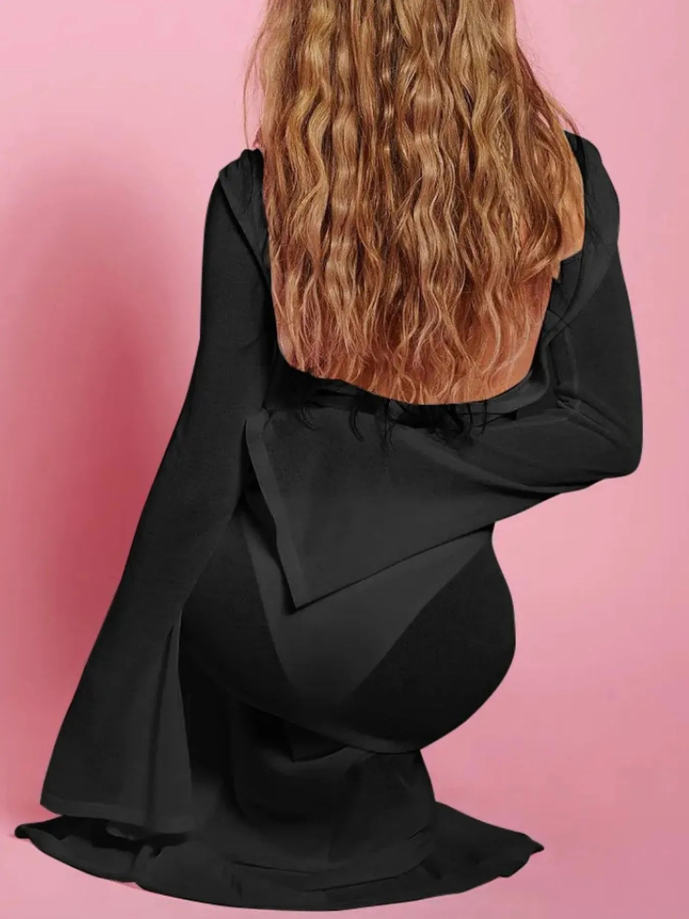 Fashorio Backless Long Sleeve Maxi Cover-Up