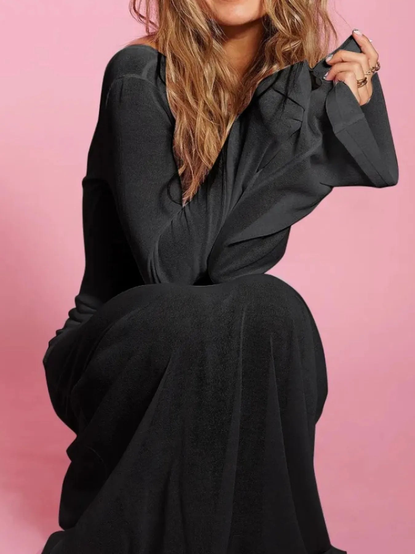 Fashorio Backless Long Sleeve Maxi Cover-Up