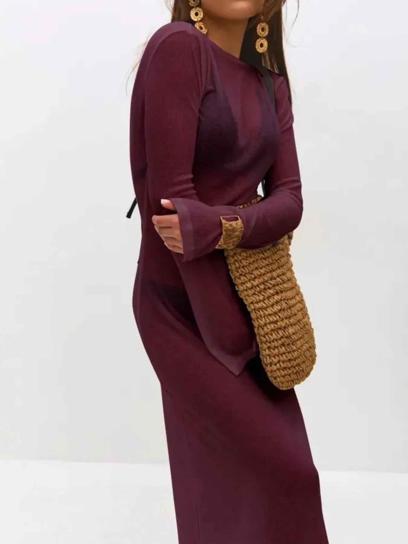 Fashorio Backless Long Sleeve Maxi Cover-Up