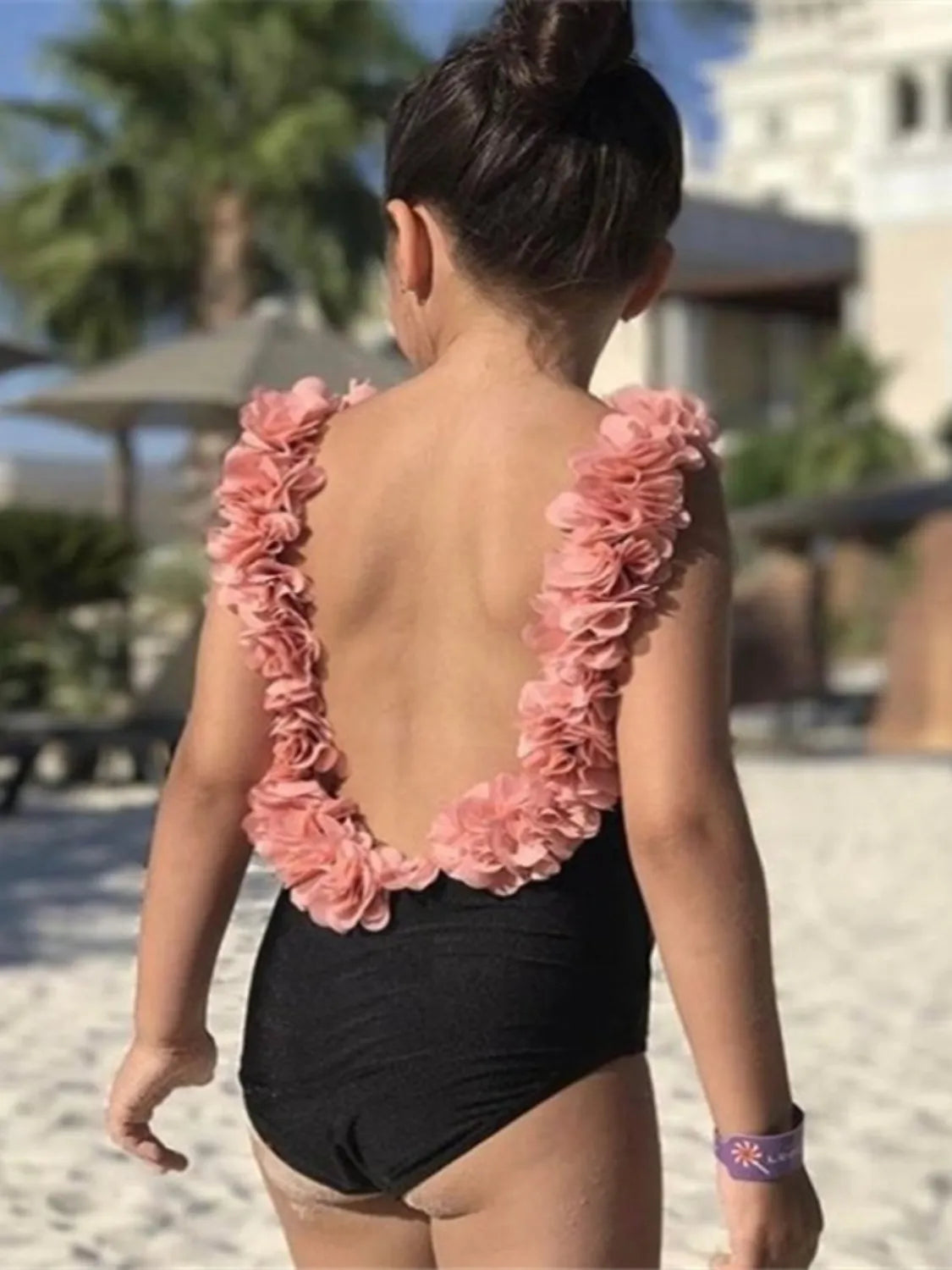 Fashorio Backless Petal Strap Parent-Child Swimsuit
