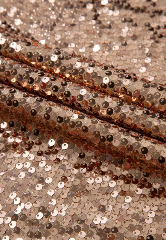 Fashorio Backless Sequin Mock Neck Long Sleeve Mini Dress