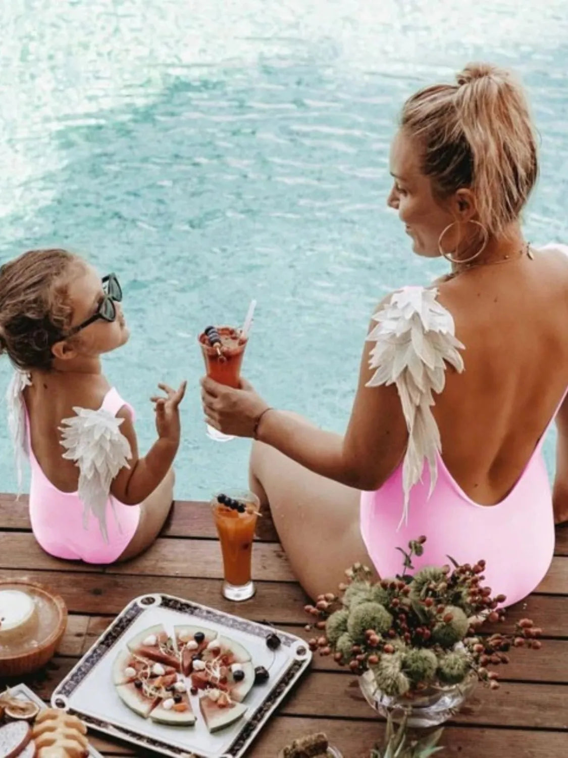 Fashorio Backless Wide Strap Parent-Child Swimwear