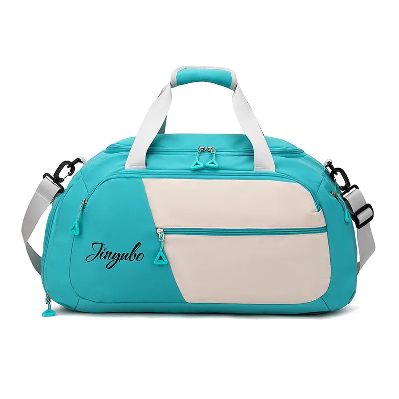 Fashorio Bags Aqua / One Size Contrast Nylon Travel Bag