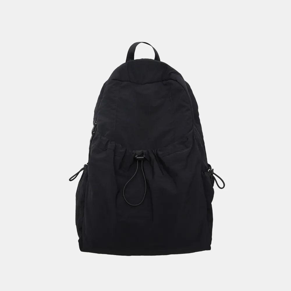 Fashorio Bags Black / One Size Drawstring Nylon Backpack Bag