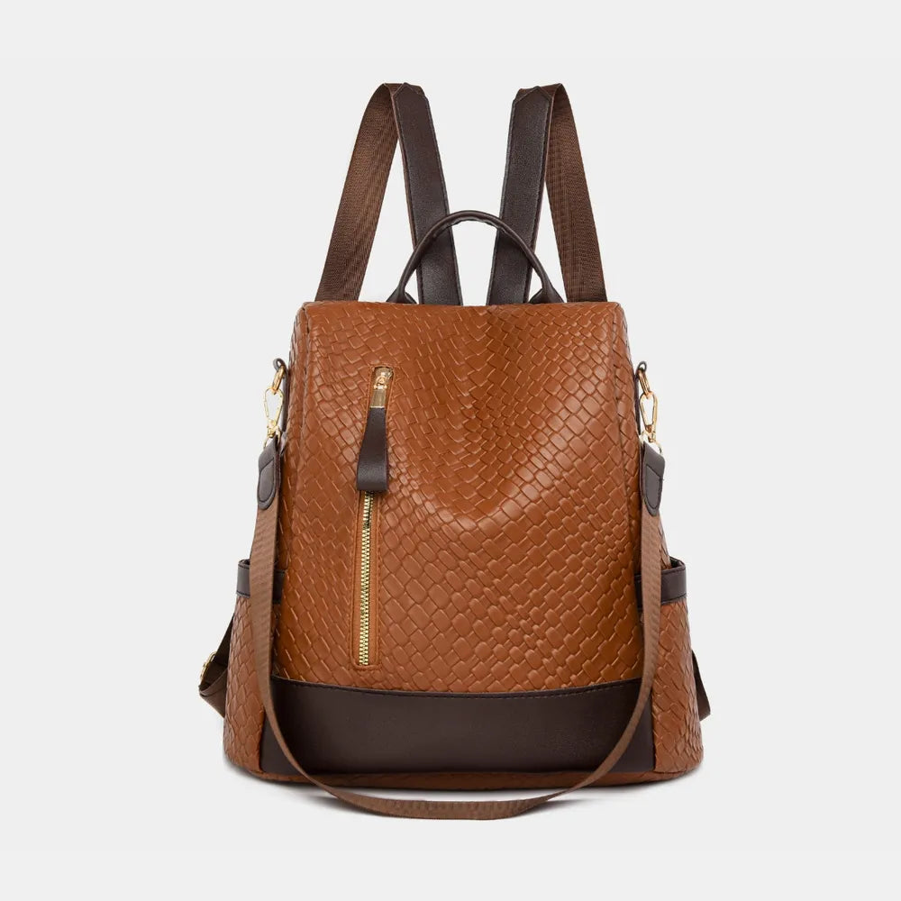 Fashorio Bags Brown / One Size PU Leather Backpack Bag