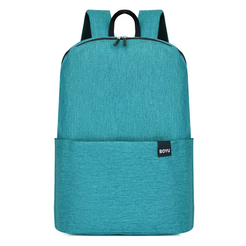 Fashorio Bags Cerulean / One Size Solid Color Nylon Backpack Bag