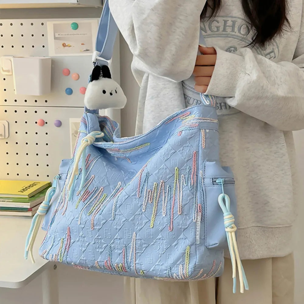 Fashorio Bags Contrast Texture Shoulder Bag