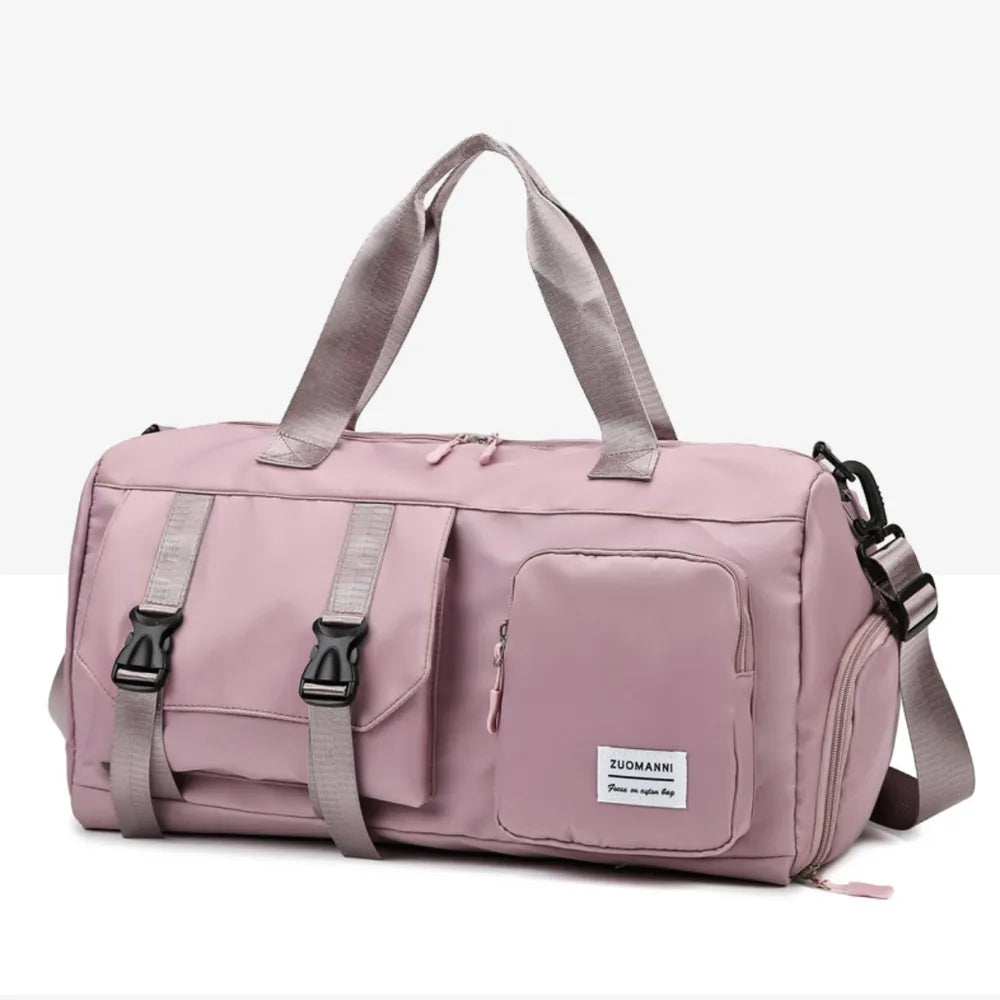 Fashorio Bags Dusty Pink / One Size Oxford Cloth Multi-Pocket Travel Bag