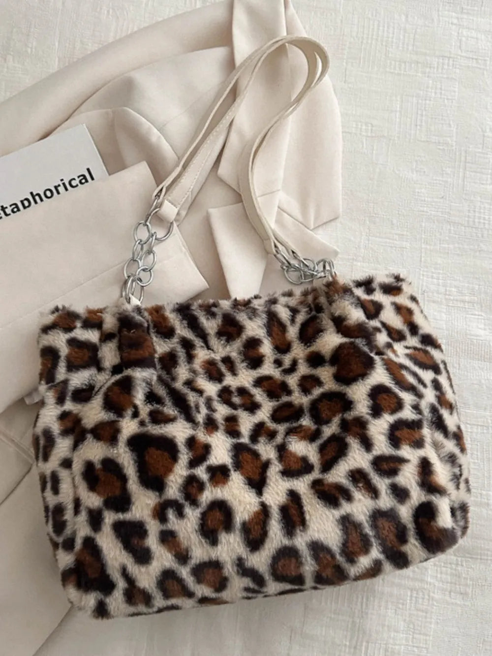 Fashorio Bags Faux Fur Leopard Shoulder Bag