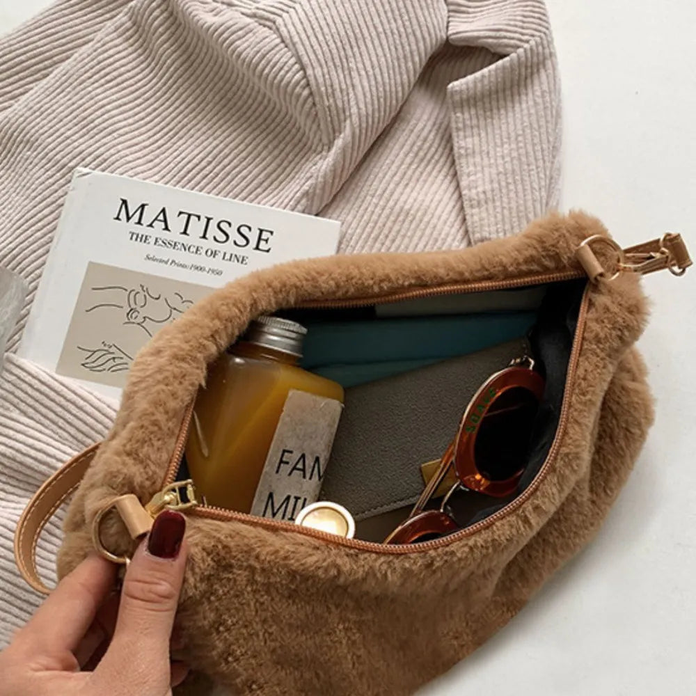 Fashorio Bags Faux Fur Removable Strap Shoulder Bag